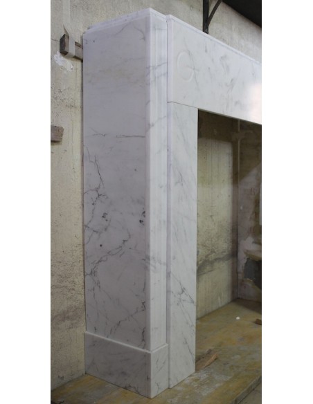 703 CAMINO ART DECO IN MARMO BIANCO CARRARA VENATO