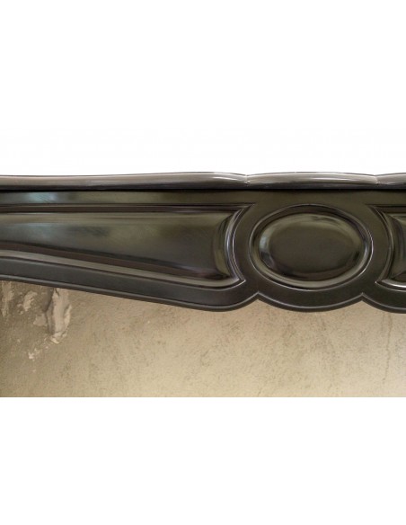 054 CAMINETTO "POMPADOUR BOMBÉ" SCOLPITO IN PREZIOSO MARMO NERO DEL BELGIO