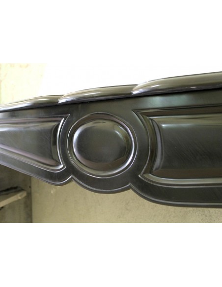 054 CAMINETTO "POMPADOUR BOMBÉ" SCOLPITO IN PREZIOSO MARMO NERO DEL BELGIO