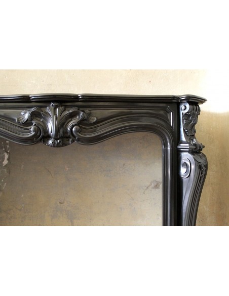 049 AG RARISSIMO LUIGI XV "MUSTACHES" SCOLPITO IN MARMO NERO DEL BELGIO