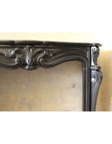 049 AG RARISSIMO LUIGI XV "MUSTACHES" SCOLPITO IN MARMO NERO DEL BELGIO