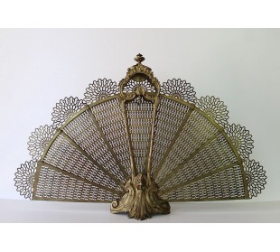 001 ANTICO PARASCINTILLE A VENTAGLIO IN FUSIONI DI BRONZO