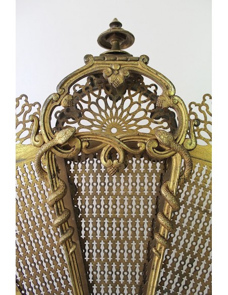 004 PARASCINTILLE OTTOCENTESCO A CODA DI PAVONE, CON ORIGINALE E "SINUOSA" DECORAZIONE