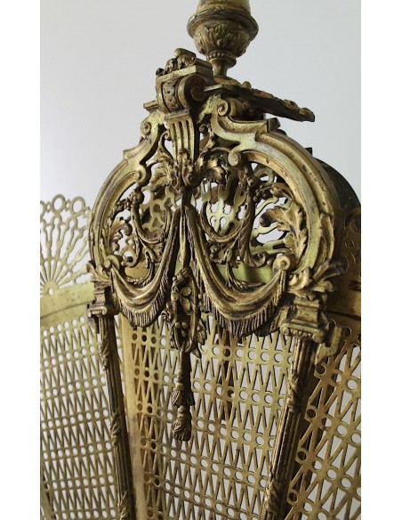 005 PARASCINTILLE A VENTAGLIO IN FUSIONE DI BRONZO ED OTTONE TRAFORATO