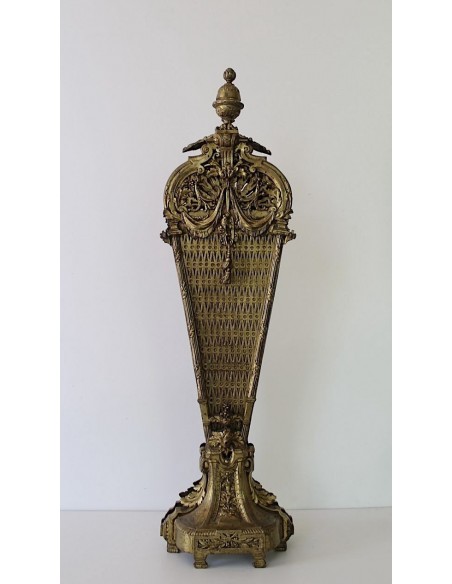 005 PARASCINTILLE A VENTAGLIO IN FUSIONE DI BRONZO ED OTTONE TRAFORATO