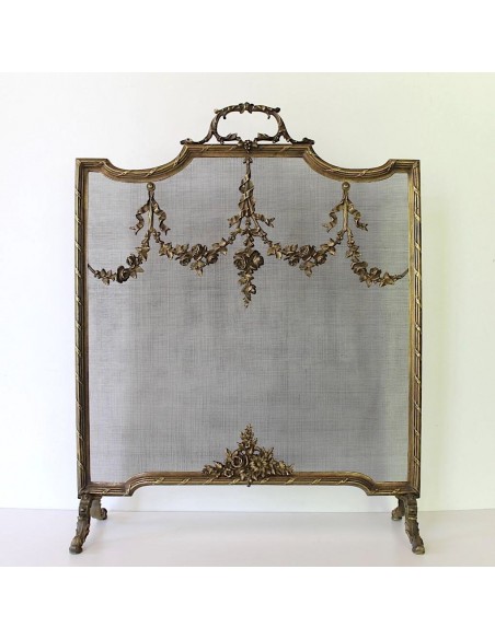 VENDUTO DIVAIO PARASCINTILLE NEOCLASSICO FLOREALE IN FUSIONE DI BRONZO