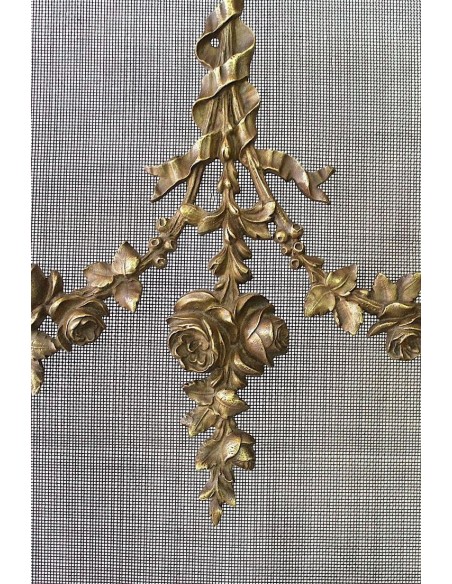 VENDUTO DIVAIO PARASCINTILLE NEOCLASSICO FLOREALE IN FUSIONE DI BRONZO