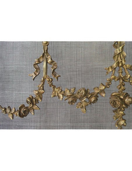 VENDUTO DIVAIO PARASCINTILLE NEOCLASSICO FLOREALE IN FUSIONE DI BRONZO