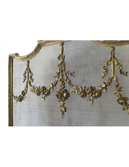 VENDUTO DIVAIO PARASCINTILLE NEOCLASSICO FLOREALE IN FUSIONE DI BRONZO