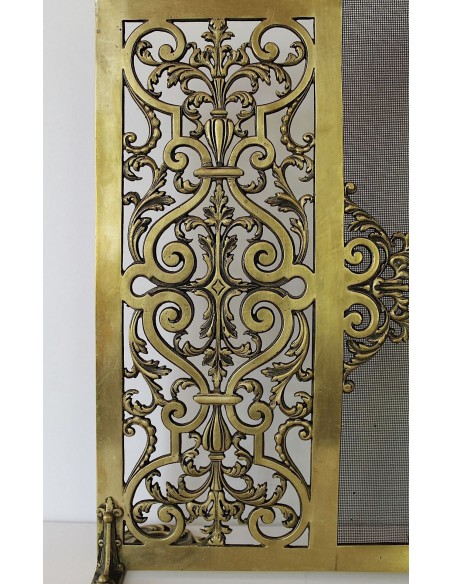 016 PARASCINTILLE ANTICO CON DECORAZIONI FLOREALI IN OTTONE