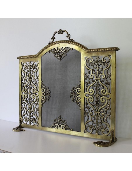 016 PARASCINTILLE ANTICO CON DECORAZIONI FLOREALI IN OTTONE