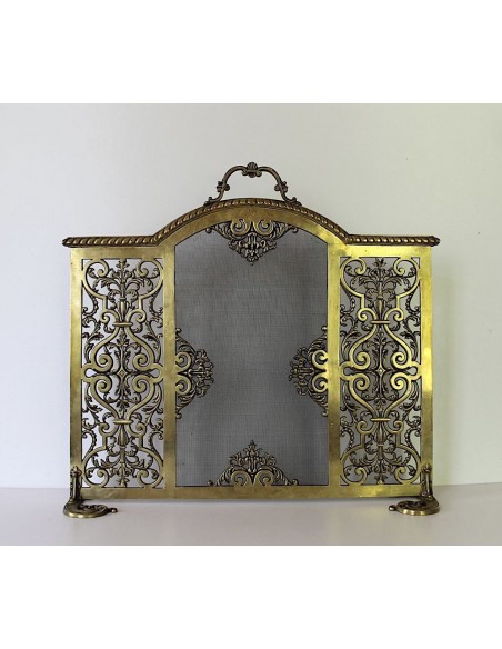 016 PARASCINTILLE ANTICO CON DECORAZIONI FLOREALI IN OTTONE