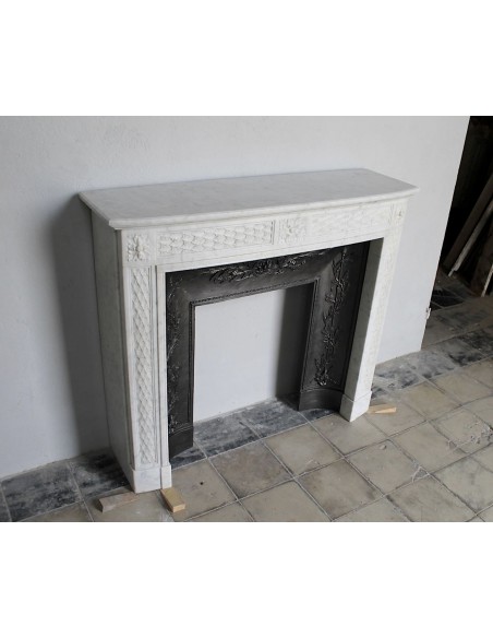 218 AG CAMINO NEOCLASSICO "FEUILLE DE LAURIER" IN MARMO BIANCO CARRARA "P" (ABBREVIATIVO DI  "PURO")