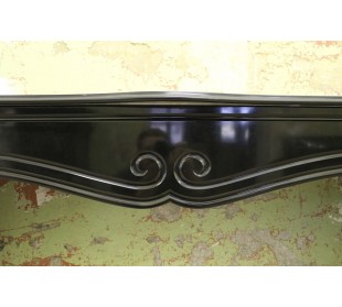 ORIGINALISSIMO CAMINETTO "POMPADOUR PLAT" SCOLPITO IN FINISSIMO MARMO NERO DEL BELGIO 2