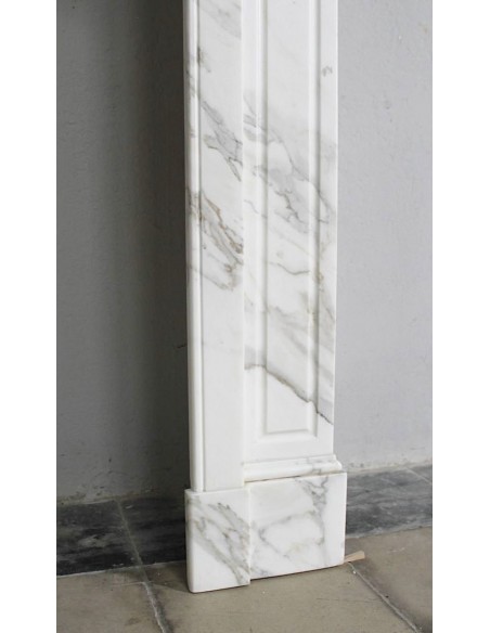 308 CAMINO LUIGI XIV "PARISIENNE" SCOLPITO IN CANDIDO MARMO CALACATTA CLASSICO