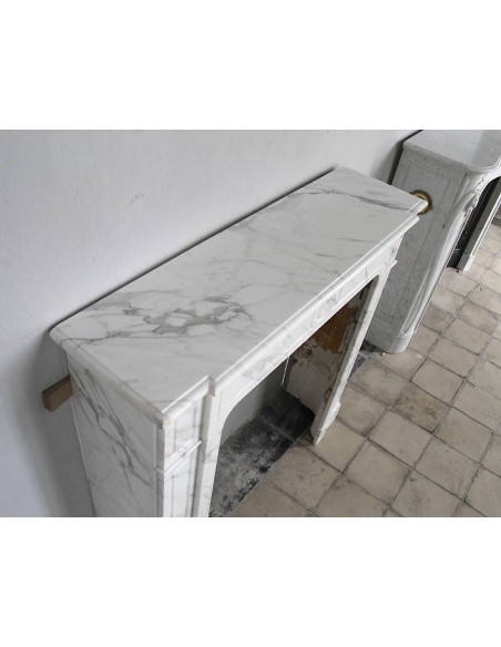 308 CAMINO LUIGI XIV "PARISIENNE" SCOLPITO IN CANDIDO MARMO CALACATTA CLASSICO