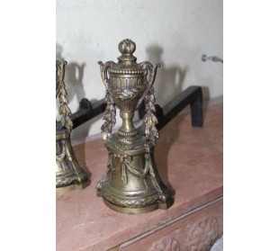 002 FINISSIMA COPPIA DI ALARI D'EPOCA NAPOLEONE III 2