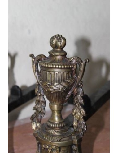 002 FINISSIMA COPPIA DI ALARI D'EPOCA NAPOLEONE...