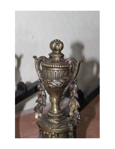 002 FINISSIMA COPPIA DI ALARI D'EPOCA NAPOLEONE III