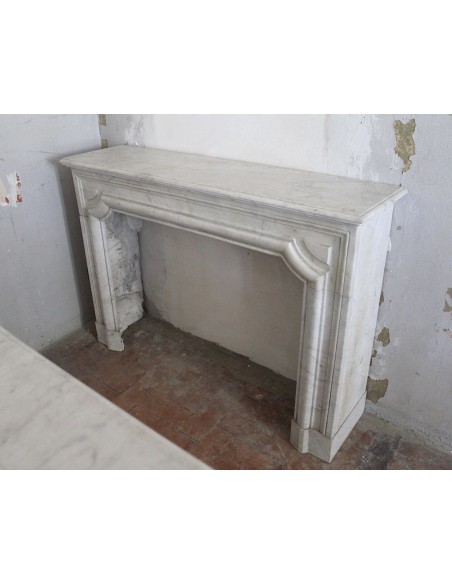 300 CAMINETTO BOUDIN AD ANGOLI SGUSCIATI IN MARMO BIANCO CARRARA