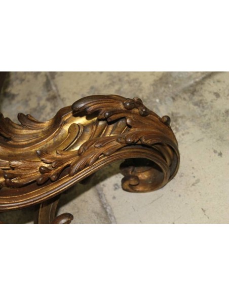 052 BELLISSIMA COPPIA ROCAILLE DI ALARI DORATI PER CAMINETTO
