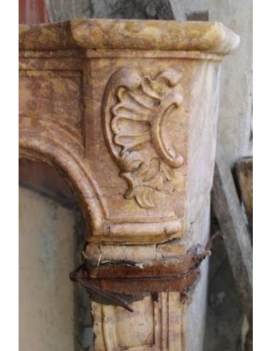 074 CAMINETTO SCOLPITO IN ROSA BORGOGNA,ULTIMO...