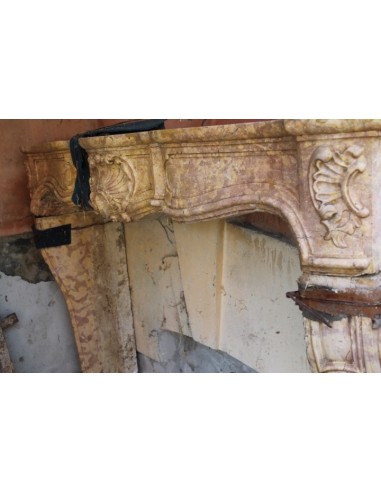 074 CAMINETTO SCOLPITO IN ROSA BORGOGNA,ULTIMO...