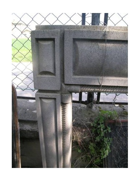 715 OCC CAMINETTO ART DECO SCOLPITO  IN PIETRA SERENA