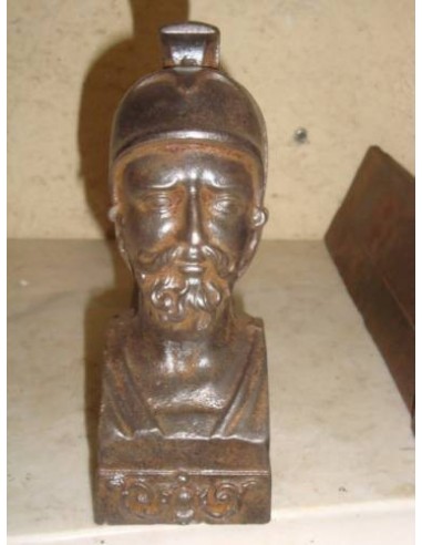 024 "SOLDATO GRECO", COPPIA IN GHISA, EPOCA ART...