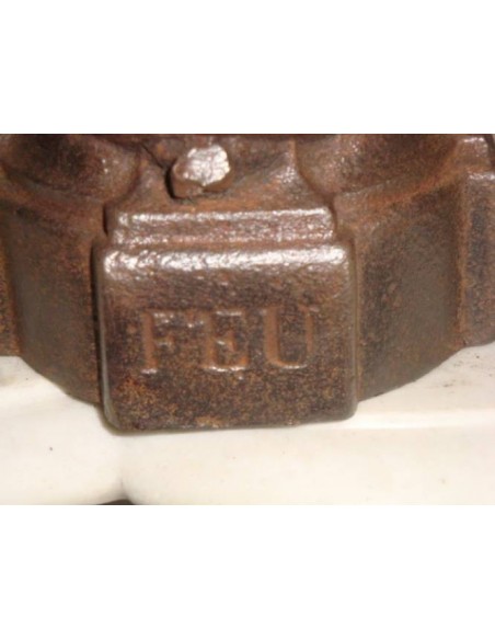 037 "DEA DELLA GIUSTIZIA", COPPIA IN GHISA D'ARTE, EPOCA FINE '800