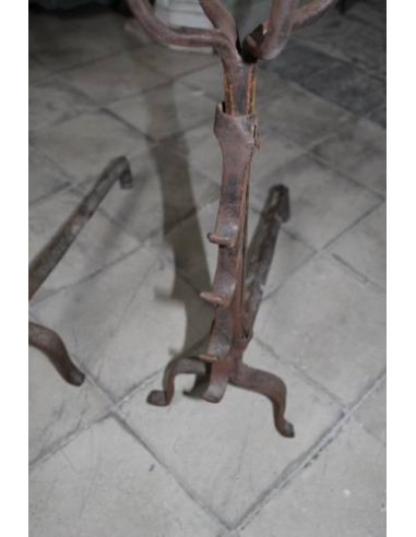 018 MONUMENTALE COPPIA DI ALARI PER CAMINO