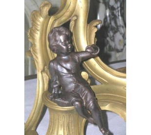 048 DORATURA AD ORO ZECCHINO, COPPIA DI ALARI CON PUTTI 2