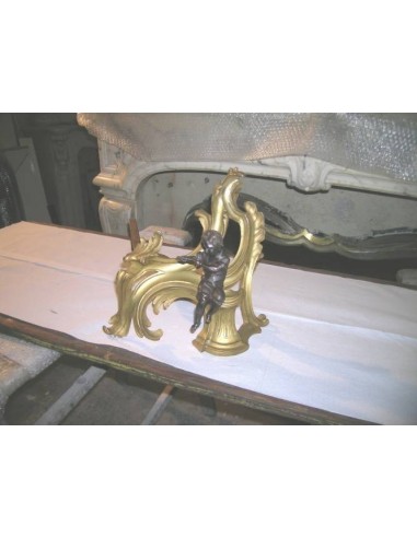 048 DORATURA AD ORO ZECCHINO, COPPIA DI ALARI...