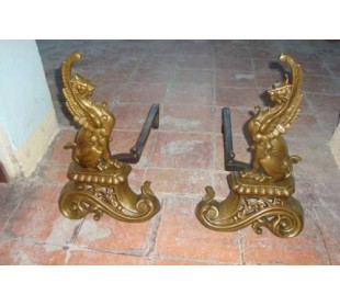 094 COPPIA D'ALARI PER CAMINETTO "RETOUR D'EGYPTE"