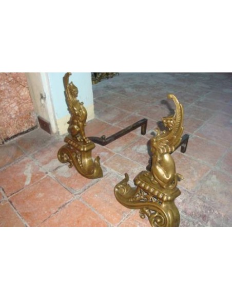 094 COPPIA D'ALARI PER CAMINETTO "RETOUR D'EGYPTE"