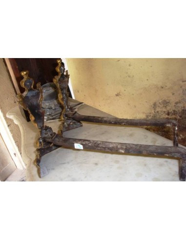 030 SPLENDIDA COPPIA DI ALARI PER CAMINETTO