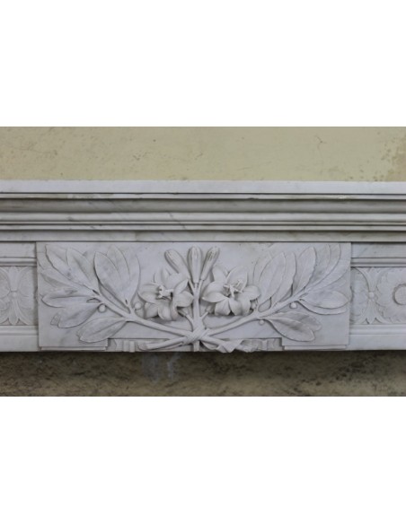 226 AG MONUMENTALE CAMINO LUIGI XVI IN BIANCO STATUARIO CARRARA