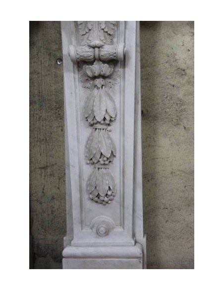 226 AG MONUMENTALE CAMINO LUIGI XVI IN BIANCO STATUARIO CARRARA