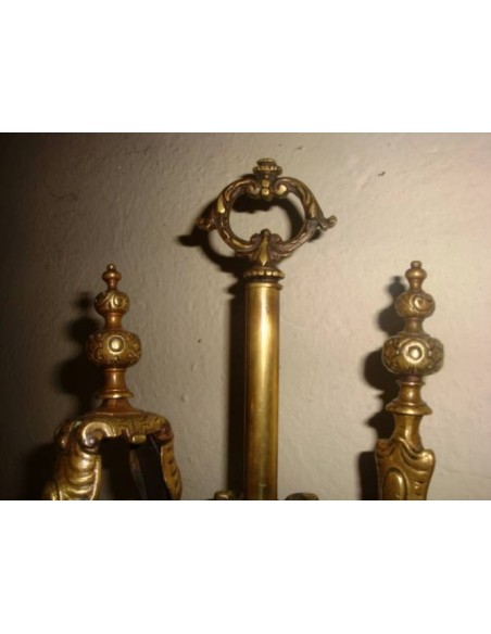 016 SERVITORE PER CAMINETTO IN BRONZO ED OTTONE, EPOCA LIBERTY