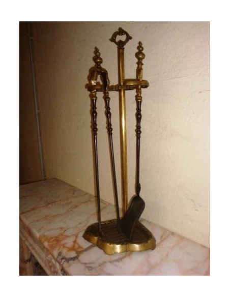 016 SERVITORE PER CAMINETTO IN BRONZO ED OTTONE, EPOCA LIBERTY