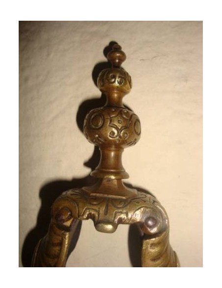 016 SERVITORE PER CAMINETTO IN BRONZO ED OTTONE, EPOCA LIBERTY