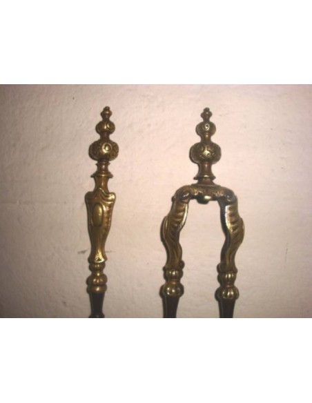 016 SERVITORE PER CAMINETTO IN BRONZO ED OTTONE, EPOCA LIBERTY