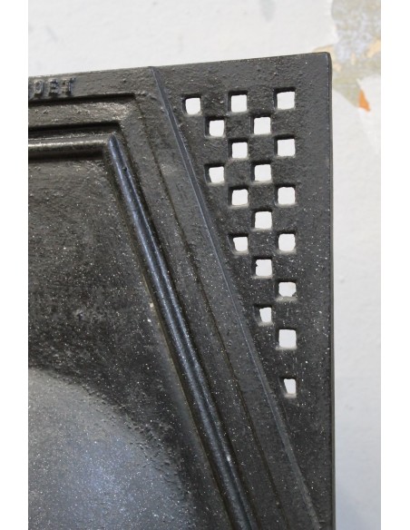 704 GH LILLIPUZIANO CAMINETTO ART DECO FIRMATO GENTIL & BOURDET IN GHISA ARTISTICA