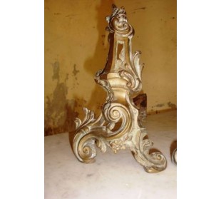 040 ALARI BAROCCHI IN FUSIONE DI BRONZO E FERRO BATTUTO 2