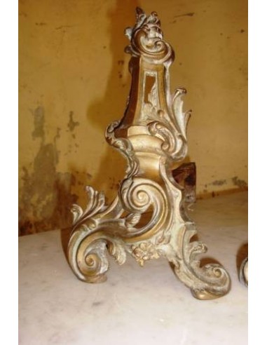 040 ALARI BAROCCHI IN FUSIONE DI BRONZO E FERRO...