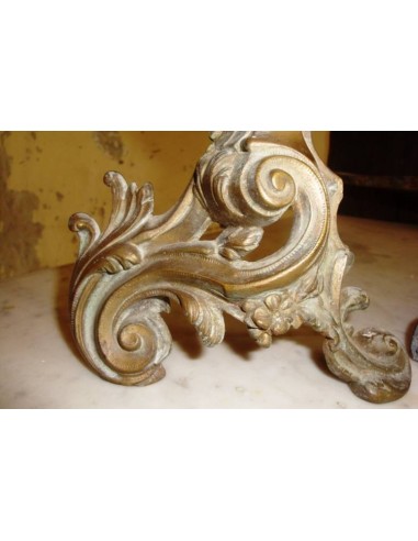 040 ALARI BAROCCHI IN FUSIONE DI BRONZO E FERRO...