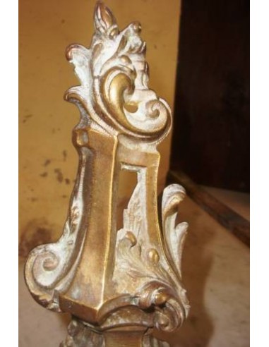 040 ALARI BAROCCHI IN FUSIONE DI BRONZO E FERRO...