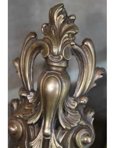 060 ORIGINALE COPPIA DI ALARI ROCAILLE