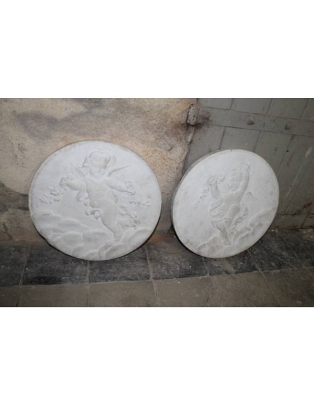 009 COPPIA CHERUBINI IN STATUARIO CARRARA