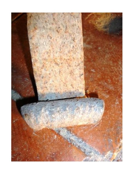 061 COPPIA DI ALARI PER CAMINO, ARTE POVERA MA DIGNITOSA